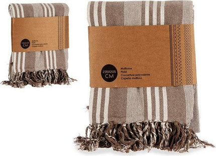 Multifunctionele sjaal Strepen Beige Wit (205 x 235 cm)