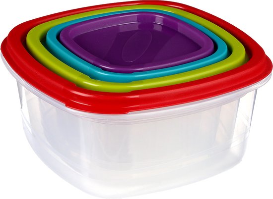 5Five vershoudbakjes nestbaar, 4-delig – BPA-vrij, luchtdicht, voor meal prep – foto 11