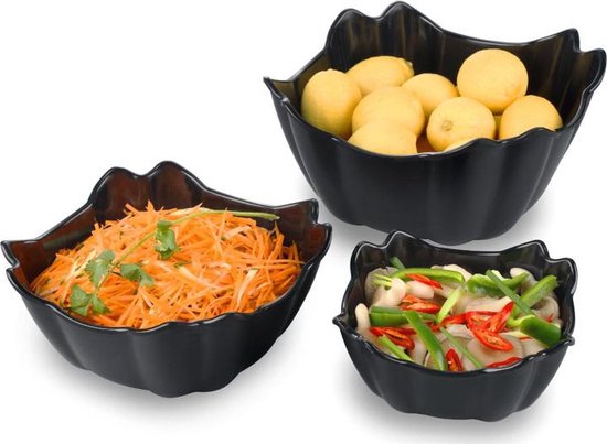 Melamine serveer schaal - Fruitmand - Broodmand / broodmanden - Serveerschalen 25 x 10 cm