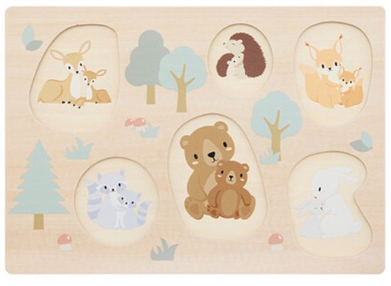2-Piece Wooden Puzzle Set - Educational Children's Toy Wooden Puzzles - Mother & Baby 6-Piece Puzzle & Number Puzzle - Montessori Toy - Multicolor