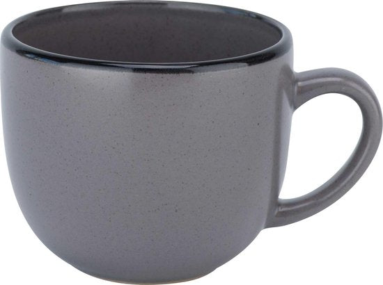Cosy en Trendy Specle servies - tas grijs met zwarte rand - 24cl - D8,5 x H7,1cm