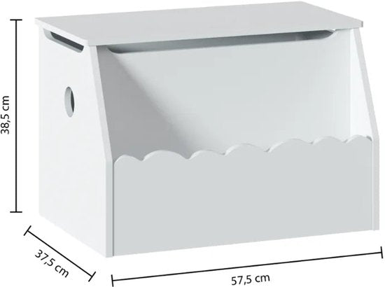 Opbergkist wit met wolken – opbergbak van 57,5 x 38 x 38 cm – foto 7