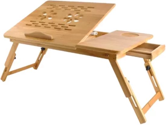 Ruhhy bamboe laptopstandaard – verstelbare laptoptafel tot 17 inch – foto 11