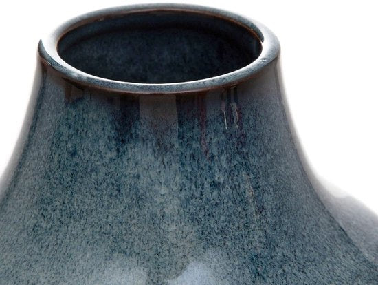 Homla - Vase - Blumenvase - Keramikvase - Dekorative Designvase - Moderne Blumenvase für Trockenblumen und Frischblumen - 14 x 14 x 22 cm - Blau