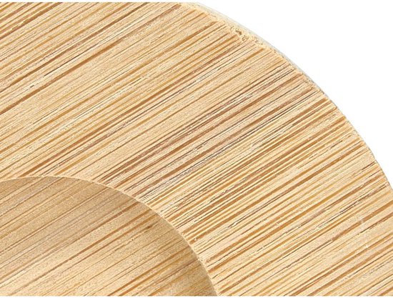 Set of 4 White Ceramic Coffee Cups with Bamboo Coasters – 95 ml – Dishwasher and Microwave Safe