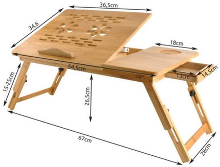Ruhhy Bamboe Laptopstandaard - Perfec voor Ergonomisch Werken - Voor Laptops tot 17 inch