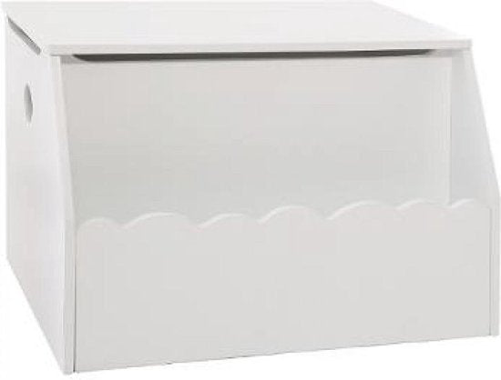 Opbergkist wit met wolken – opbergbak van 57,5 x 38 x 38 cm