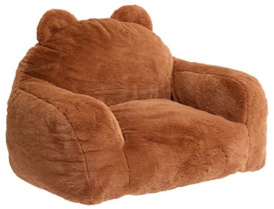 Kinderfauteuil beertje – zachte kinderstoel voor peuters, bruin