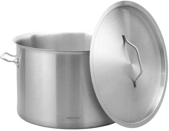 Kinghoff grote kookpan 24 liter – RVS soeppan met deksel, Ø 36 cm, inductie