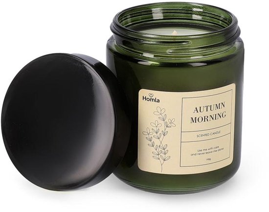 HOMLA - Dekorative Duftkerze - Einzigartiger Duft - Grüner Herbstmorgenduft