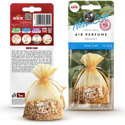 Elix - Natuurlijke Geurzak - Eco Granulaat - Air Freshener - Luchtverfrisser voor Auto & Huis - Langdurige Geur- ca. 20g - New Car