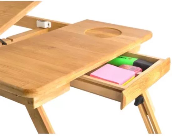 Ruhhy bamboe laptopstandaard – verstelbare laptoptafel tot 17 inch – foto 15