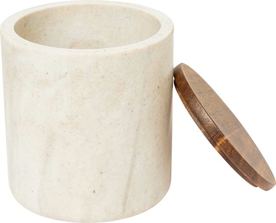 5Five Como Porte-coton – Effet marbre – Ø10xH11cm – Beige