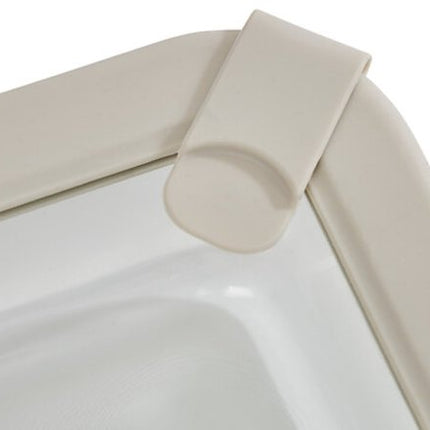 5-Delige - Vershoudbakjesset - Meal Prep Bakjes - Lunchbox - Rechthoekige Bewaardozen van Borosilicaatglas - Magnetron- & Vaatwasserbestendig - 950ml - 20.3 x 15.2 x 6.2 cm - Transparant met Grijs Deksel