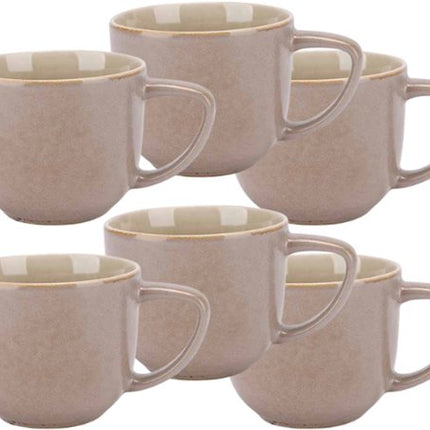Forest Koffietas - Koffiemok - Espresso Cup - Set van 6 - Rond Design - Aardewerk - 170ml - Groen