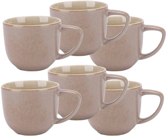Forest koffietas groen – set van 6 espressokopjes van aardewerk, 170 ml
