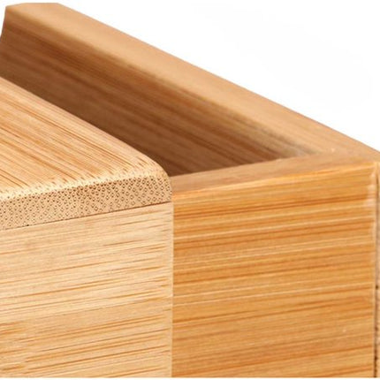 Bamboe Lade Organizer - Vierkante Opbergbox - Duurzaam Hout - Keuken, Badkamer & Bureau Organizer - 30 x 30 x 10 cm - Natuurlijk Hout
