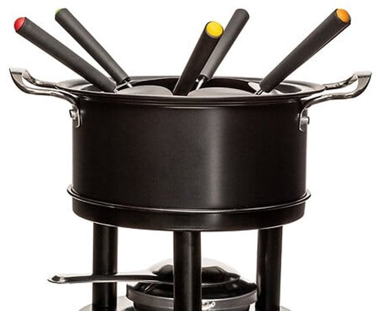 Five Service à fondue - 6 personnes - noir - fondue au chocolat - fondue au fromage - D19 cm