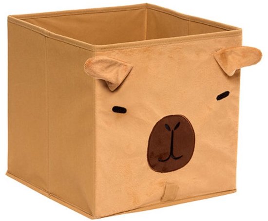Atmosphera Kids Capybara Foldable Storage Basket - 29 x 29 x 29 cm - Brown