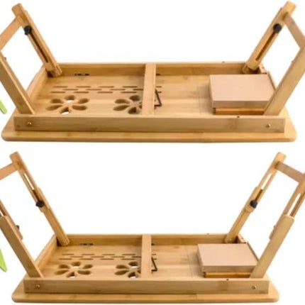 Ruhhy Bamboe Laptopstandaard - Perfec voor Ergonomisch Werken - Voor Laptops tot 17 inch