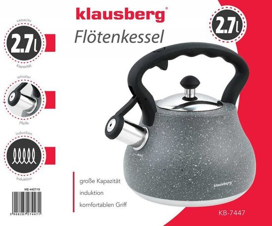 Top Choice - Steel whistling kettle - marble grey - 2.7 litres