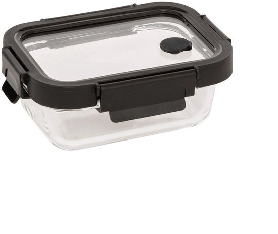 Glass food storage container 370 ml Five® - Transparent - With lid | Dishwasher safe | Microwave safe | Airtight | Freezer safe | BPA-free | Waterproof