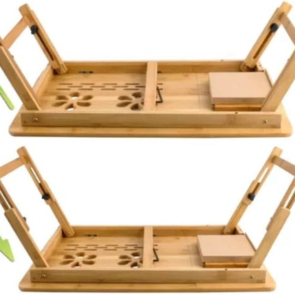 Ruhhy Bamboe Laptopstandaard - Perfec voor Ergonomisch Werken - Voor Laptops tot 17 inch