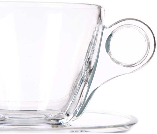 Vivalto Kaffeetasse mit Untertasse – Set à 6 Stück – Glas – 170 ml