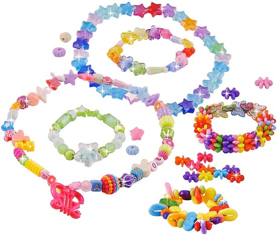 Sieraden Maakset Voor Meisjes - DIY Kralenset Met Bedels - Knutselset Armbandjes & Kettingen Maken - Cadeau Voor Kinderen 5+ Jaar