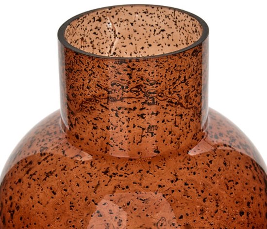 Bubble Vase - Dekorative Glasvase mit kugelförmigem Design - Moderne Blumenvase - Designvase für Trockenblumen und frische Blumen - Ø 18 x 23 cm - Amber Gelb