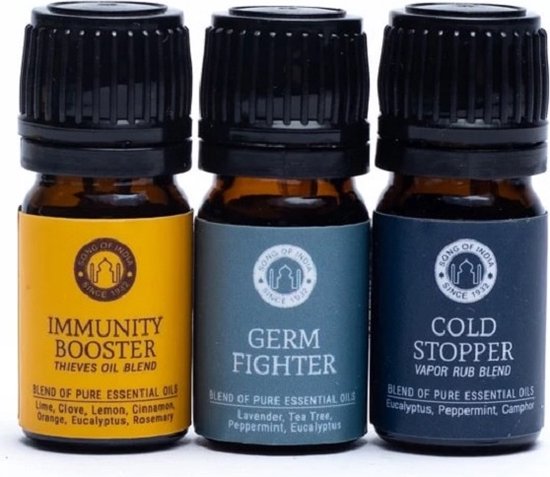 Song of India - Wellness - Etherische Olie Set - 3 flesjes 5ml