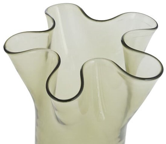 Vase - Glass Flower Vase - Decorative Vase - Mouth-blown - Waterproof - For Flowers & Branches - Living Room & Interior - Ø17 x 23.5 cm - Green