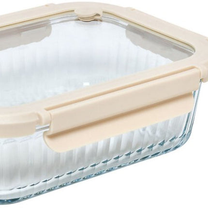 3-Delig Rechthoek Vershoudbakjes Glas - Glazen Bewaardozen - Lunchbox - Voedselbewaring - Luchtdichte Bewaarbakjes - Magnetron & Vaatwasser - 2.05 Liter - Borosilicaatglas - Transparant