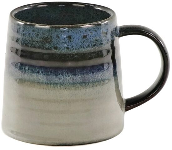 MPLCo - Ombres Mok - Koffiemok - Theemok - Unieke Beker - Moderne Koffiebeker Servies - Vaatwasser & Magnetron Bestendig - 400ml - Ø10 x 10 cm - Navy blauw en Grijs