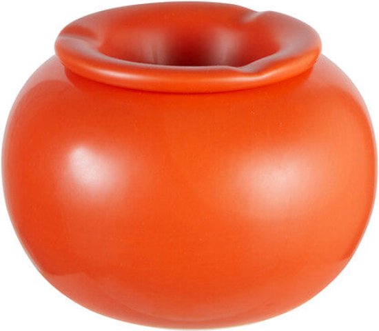 Atmosphera keramische asbak oranje - Ø16 x H11 cm