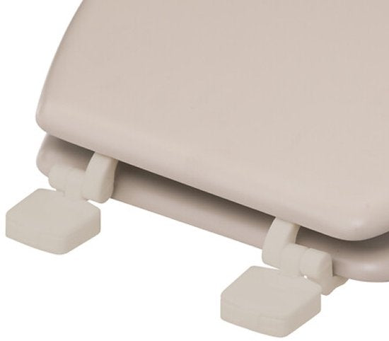 Toiletbril en toiletborstel set Colors Linen – beige linnen, HDF en keramiek – foto 2