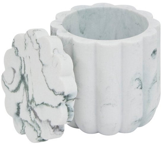 Badkamer accessoires set 4-delig – witte marmerlook, polyresin – foto 2