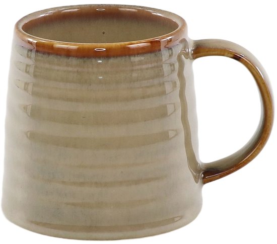 MPLCo - Ombre Insta Mug - Coffee Mug with Reactive Glaze - Large Tea Mug - Modern Design - Oven & Microwave Safe - Handmade Cup - Dishwasher Safe - Ceramic - 400 ml - Light Brown