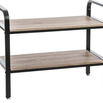 Schoenenrek/schoenenkast 6 paar schoenen 71,5 x 57,5 cm van metaal/hout - Schoenen opbergen - Schoenenrekken