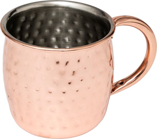 Moscow Mule mokken set van 2 – koperkleurig RVS, gehamerd, 47 cl – foto 2