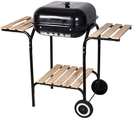 Kinghoff houtskoolbarbecue KH-2034 – BBQ met deksel, zijtafels en wielen – foto 17