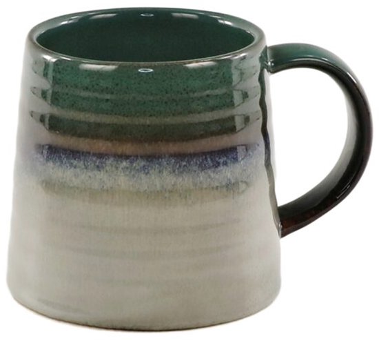 MPLCo Ombres mok 400 ml – keramische koffiemok en theemok, groen-grijs