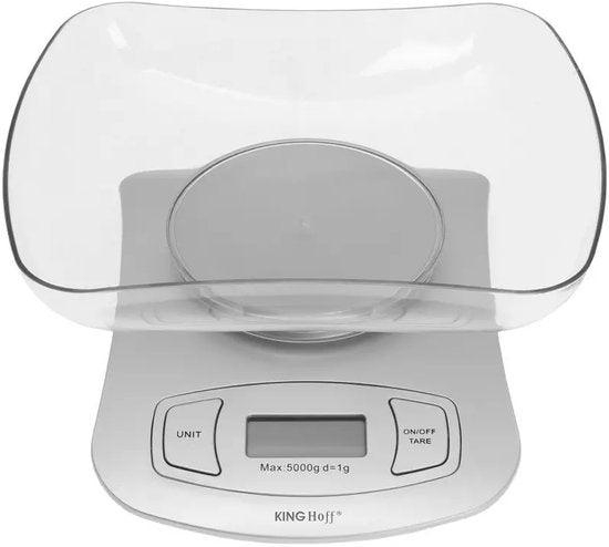 Kinghoff Serie - Digitale Keukenweegschaal - 5 kg - Tarra Functie - Batterij Inclusief