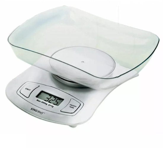 Kinghoff Serie - Digitale Keukenweegschaal - 5 kg - Tarra Functie - Batterij Inclusief