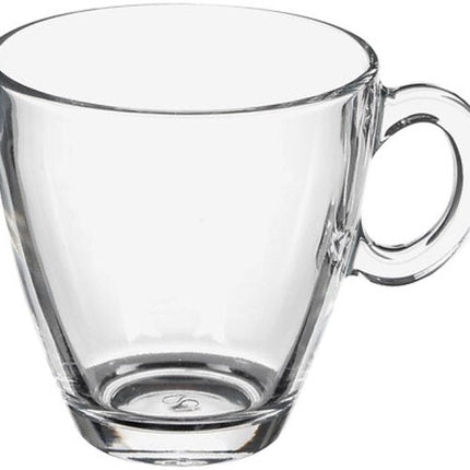 Sia Glazen Mok Set - Koffiemok - Set van 6 - Kleine Theemok van Glas - Moderne Drinkbeker - Magnetron & Vaatwasser Bestendig - ca. 8.2 x 8.2 x 8.2 cm - 215ml - Transparant