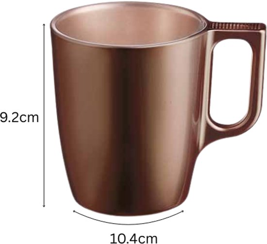 Tasse - Moderne Kaffeetassen - Glastasse - 6er-Set - Luxuriöse Trinkgläser für Kaffee & Tee - 250 ml - 10,4 x 10,4 x 9,2 cm - Schokolade