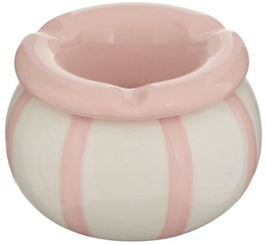 Dela Asbak - Design Asbak Keramiek - Compacte Sigaretten Asbak - Moderne Tafelasbak - Decoratieve Asbak voor Binnen - ca. Ø9 x 6 cm - Roze