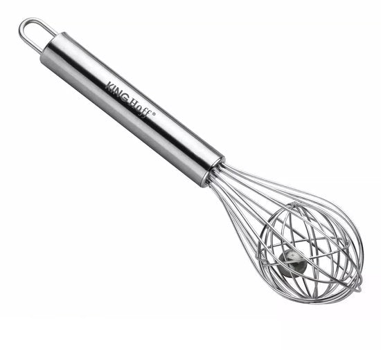 Rührschüssel-Set mit Schneebesen – 3 Rührschüsseln mit rutschfestem Boden & Schneebesen – Stapelbare Küchenschüsseln – Edelstahl – Silber