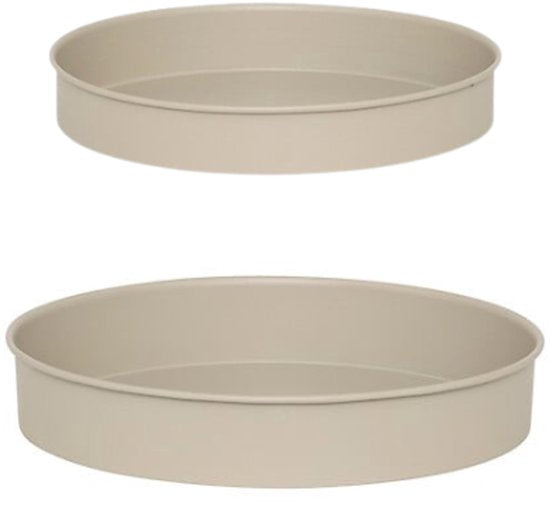 Aze Planter Set - 2 Pieces - Modern Plant Stand - Metal Flower Pots on Stand - Tall Indoor Plant Pot - Flower Pot Set with Drainage - Ø30 x 44.3 cm - Beige