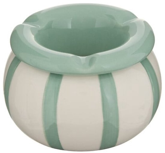 Dela Ashtray - Ceramic Design Ashtray - Compact Cigarette Ashtray - Modern Table Ashtray - Decorative Indoor Ashtray - approx. Ø9 x 6 cm - Green
